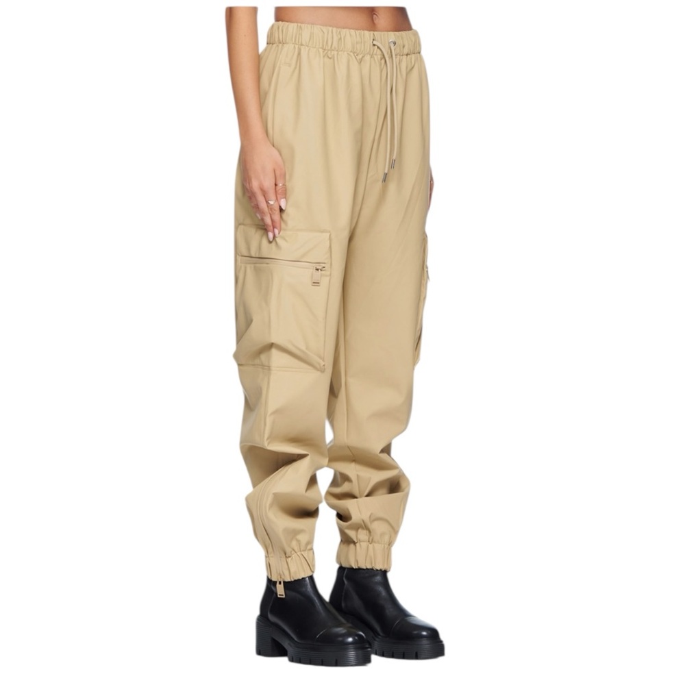 NWT‎ Rains x Anthropologie Women’s Tan Cargo Rain Pants Joggers Waterproof